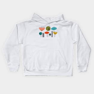 Mid Century Flowers Simple Kids Hoodie